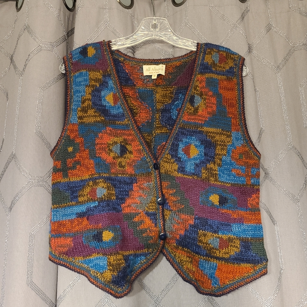 All Alpaca Southwestern Print Vest M